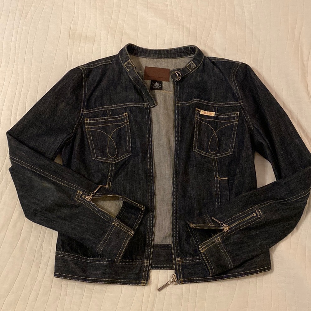 Calvin Klein dark wash denim jacket size M